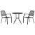 Set scaune de grădină stivuibile, 3 buc., antracit, oțel vopsit GartenMobel Dekor