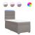 Pat box spring cu saltea, gri taupe, 80x200 cm, textil GartenMobel Dekor
