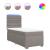 Pat box spring cu saltea, gri taupe, 90x190 cm, textil GartenMobel Dekor