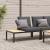Bancă de grădină cu perne, negru, aluminiu GartenMobel Dekor