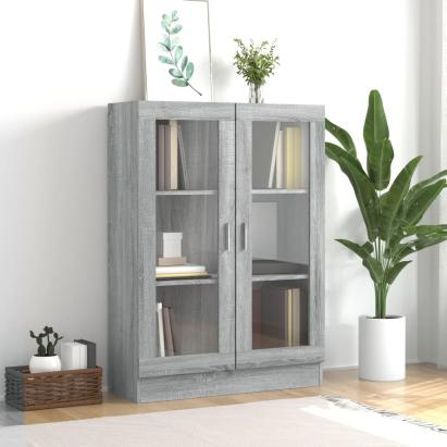 Dulap vitrină, gri sonoma, 82,5x30,5x115 cm, lemn prelucrat GartenMobel Dekor