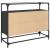 Dulap, blat din sticlă negru 98x35x81 cm lemn prelucrat GartenMobel Dekor