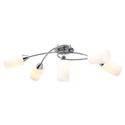 Lustră cu abajururi din ceramică, 5 becuri E14, alb, con GartenMobel Dekor