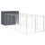 Cușcă de câine cu țarc antracit 214x661x181 cm oțel galvanizat GartenMobel Dekor