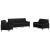Set de canapele cu perne, 3 piese, negru, catifea GartenMobel Dekor