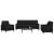 Set de canapele cu perne, 3 piese, negru, catifea GartenMobel Dekor