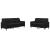Set de canapele cu perne, 2 piese, negru, catifea GartenMobel Dekor