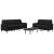 Set de canapele cu perne, 2 piese, negru, catifea GartenMobel Dekor
