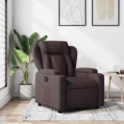 Fotoliu rabatabil, maro închis, material textil GartenMobel Dekor