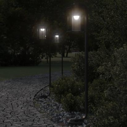 Lămpi de podea de exterior 3 buc. negru 100 cm oțel inoxidabil GartenMobel Dekor