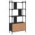 Bibliotecă cu uși, negru, 76,5x30x154,5 cm, lemn compozit GartenMobel Dekor