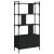 Bibliotecă cu uși, negru, 76,5x30x154,5 cm, lemn compozit GartenMobel Dekor