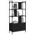 Bibliotecă cu uși, negru, 76,5x30x154,5 cm, lemn compozit GartenMobel Dekor