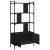 Bibliotecă cu uși, negru, 76,5x30x154,5 cm, lemn compozit GartenMobel Dekor