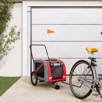 Remorcă de bicicletă animale portocaliu/gri, textil oxford/fier GartenMobel Dekor