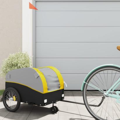 Remorcă pentru biciclete, negru și galben, 30 kg, fier GartenMobel Dekor