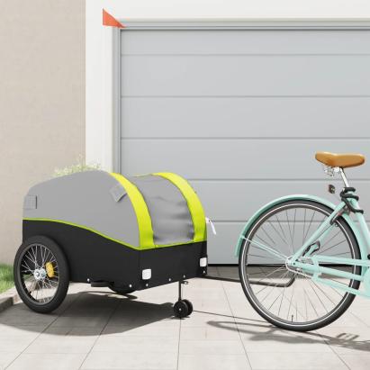 Remorcă pentru biciclete, negru și verde, 45 kg, fier GartenMobel Dekor