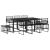 Set mobilier de grădină, 11 piese, negru, poliratan GartenMobel Dekor