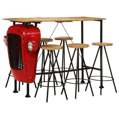 Set de bar, 7 piese, lemn masiv de mango GartenMobel Dekor