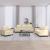 Set de canapele cu perne, 3 piese, crem, textil GartenMobel Dekor