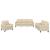 Set de canapele cu perne, 3 piese, crem, textil GartenMobel Dekor