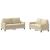 Set de canapele cu perne, 2 piese, crem, textil GartenMobel Dekor
