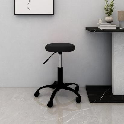 Scaun de birou pivotant, negru, catifea GartenMobel Dekor