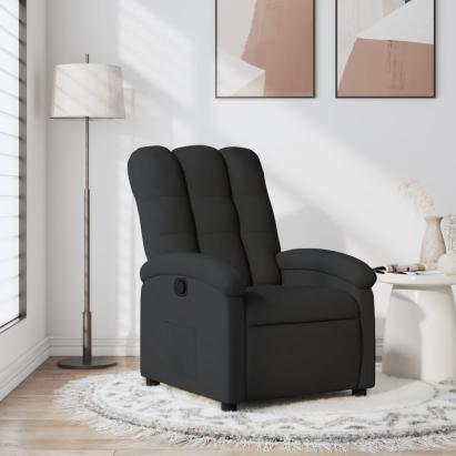 Fotoliu rabatabil, negru, material textil GartenMobel Dekor