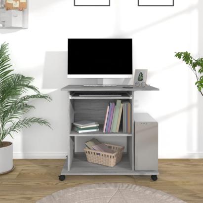 Birou pentru computer, gri sonoma, 80x50x75 cm, lemn prelucrat GartenMobel Dekor