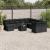 Set canapele de grădină, 12 piese, cu perne, negru, poliratan GartenMobel Dekor