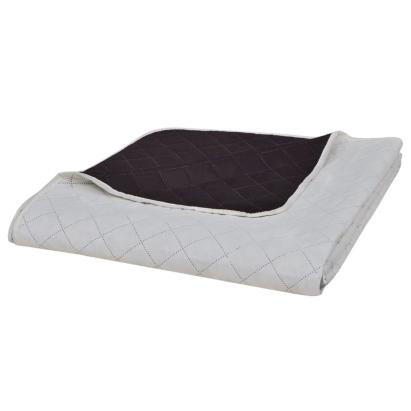 Cuvertură matlasată cu două fețe 230 x 260 cm, bej/maro GartenMobel Dekor