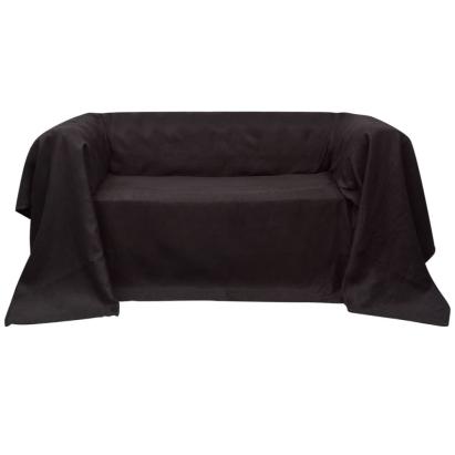 Husă din velur micro-fibră pentru canapea, 270x350 cm, maro GartenMobel Dekor