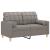 Canapea cu 2 locuri cu pernuțe, gri taupe, 120 cm, textil GartenMobel Dekor