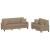 Set de canapele cu perne, 2 piese, cappuccino, piele ecologică GartenMobel Dekor