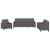 Set de canapele cu perne, 3 piese, gri, piele ecologică GartenMobel Dekor