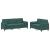 Set canapea cu perne, 2 piese, verde închis, catifea GartenMobel Dekor