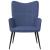 Scaun de relaxare cu taburet, albastru, textil GartenMobel Dekor