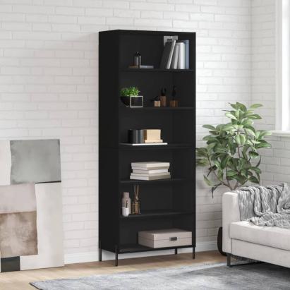 Dulap înalt, negru, 69,5x32,5x180 cm, lemn compozit GartenMobel Dekor