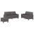 Set de canapele cu perne, 3 piese, gri, piele ecologică GartenMobel Dekor