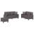 Set de canapele cu perne, 3 piese, gri, piele ecologică GartenMobel Dekor