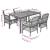 Set mobilier de grădină cu perne, 5 piese, negru, poliratan GartenMobel Dekor
