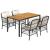 Set mobilier de grădină cu perne, 5 piese, negru, poliratan GartenMobel Dekor