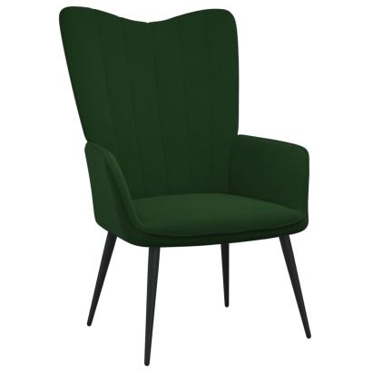 Scaun de relaxare, verde închis, catifea GartenMobel Dekor