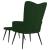 Scaun de relaxare cu taburet, verde închis, catifea GartenMobel Dekor