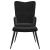 Scaun de relaxare cu taburet, negru, catifea GartenMobel Dekor