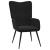 Scaun de relaxare cu taburet, negru, catifea GartenMobel Dekor