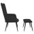 Scaun de relaxare cu taburet, negru, catifea GartenMobel Dekor