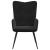 Scaun de relaxare cu taburet, negru, catifea GartenMobel Dekor