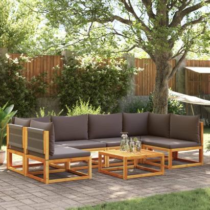 Set canapele grădină cu perne, 7 piese, lemn masiv acacia GartenMobel Dekor
