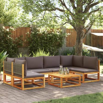 Set canapele grădină cu perne, 7 piese, lemn masiv acacia GartenMobel Dekor